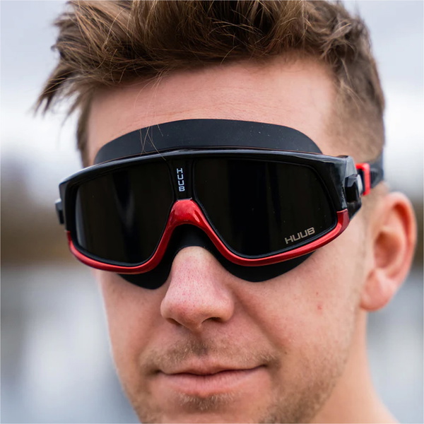 2026 Huub Ryft Open Water Swim Mask Goggles A2-RYFT - Black / Red / Dark Smoke